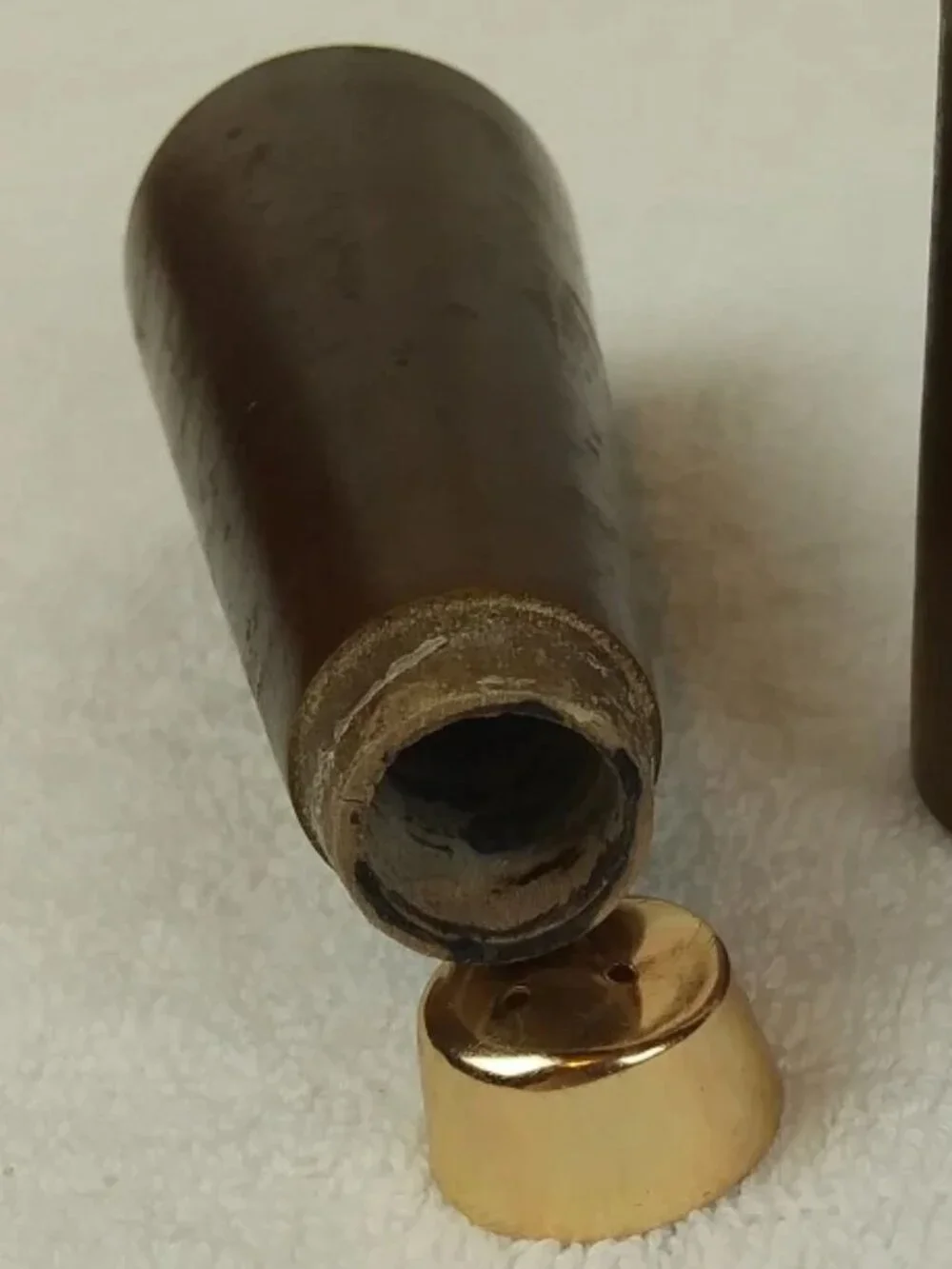 Vintage Mid Century Gold & Wooden Salt Pepper‎ Shakers 4